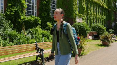 Study Abroad summer student on campus